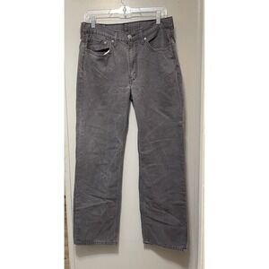 Levis 514 Jeans Mens 34 x 30 Gray Regular Straight Fit Dark Wash Stretch Denim